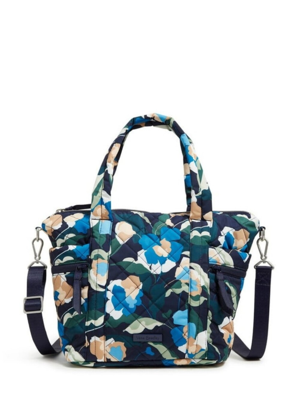 Vera Bradley Blue Immersed Blooms Print Perfromance Twill Small Multi Strap Tote